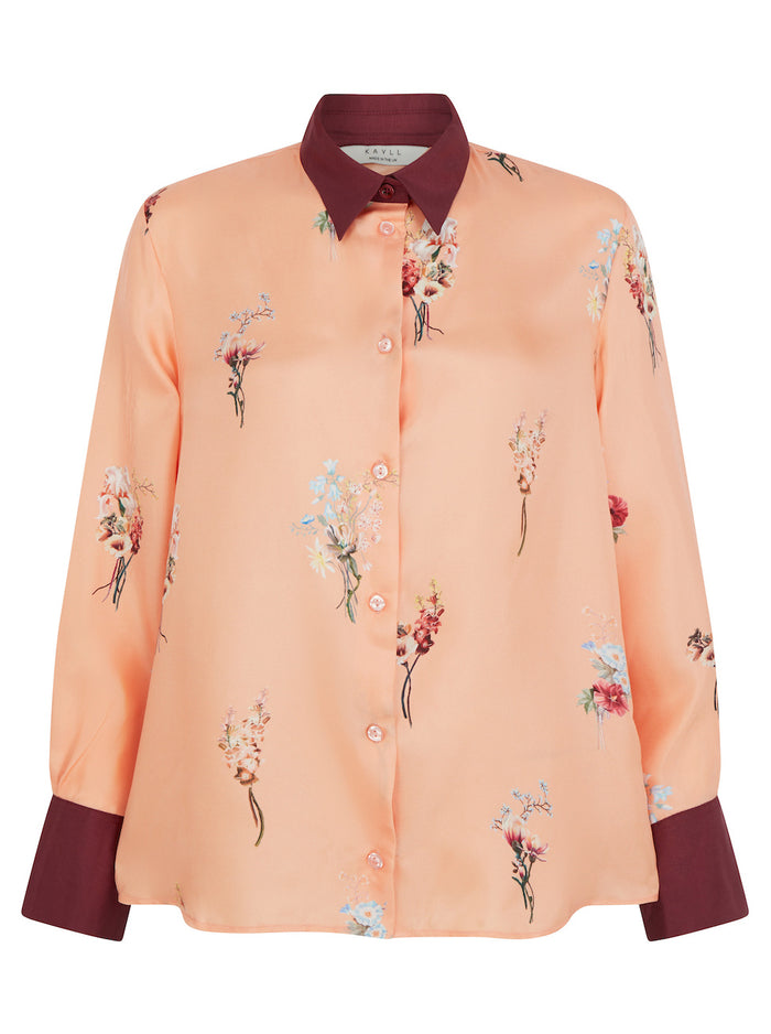 Hannah Silk Shirt Coral