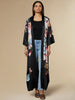 Stella Silk Kimono Robe Black