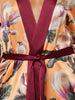 Stella Silk Kimono Robe Coral