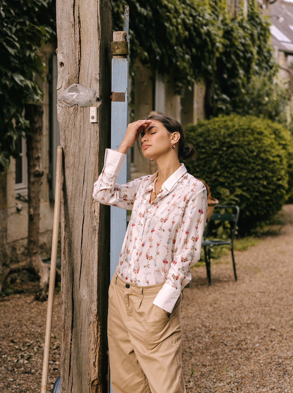 Hannah Silk Shirt White