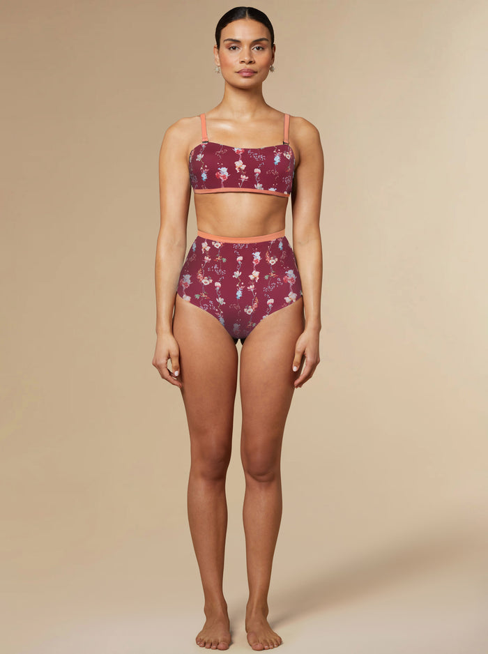 Lucy Bandeau Bikini Top Burgundy