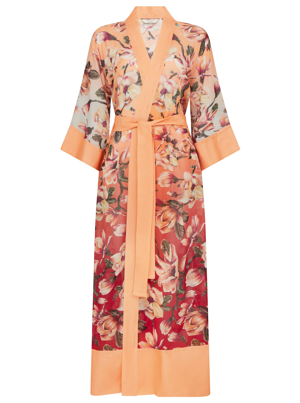 Stella Silk Kimono Robe Peach