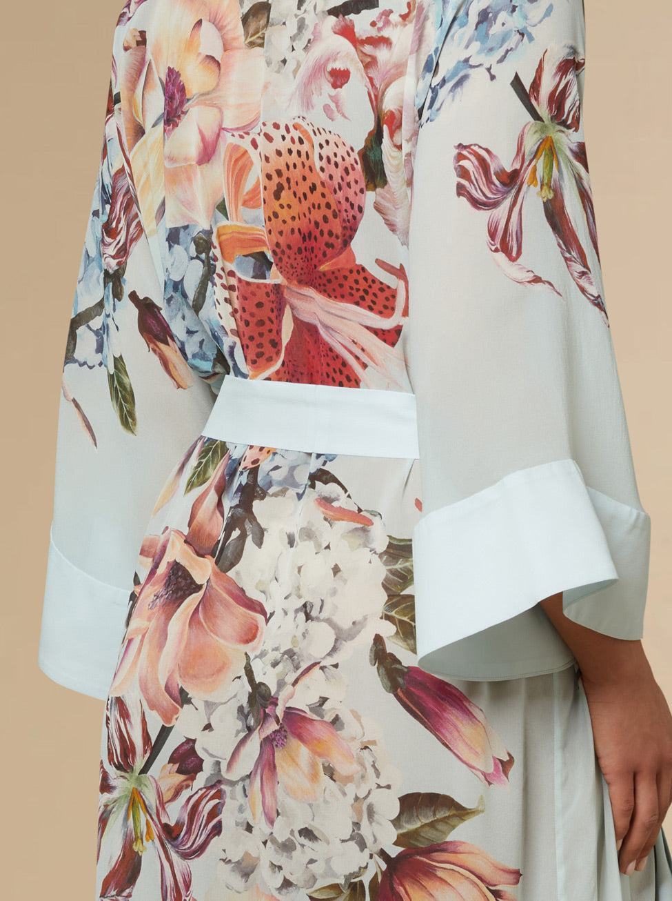 Stella Silk Kimono Robe Sky