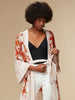 KAYLL Alice Silk Kimono Robe Orange Print