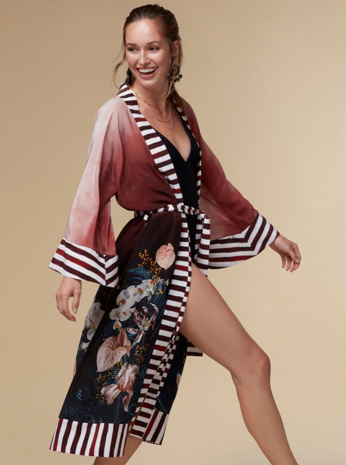 Olivia Silk Kimono Robe